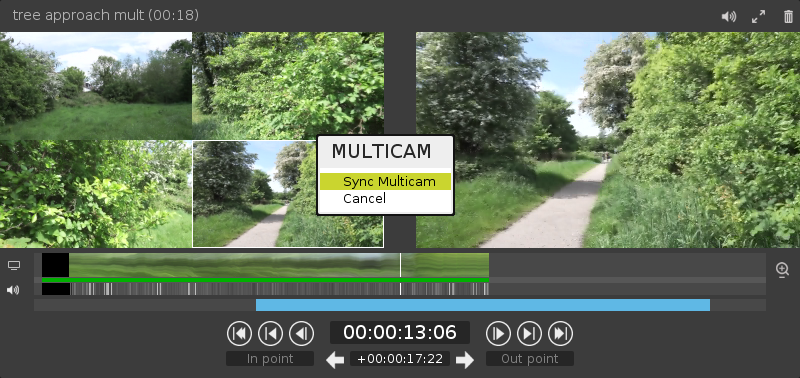 multicam player clip named